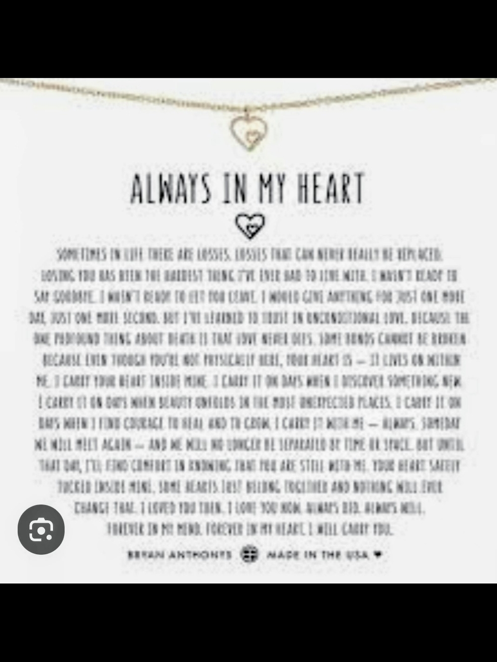 Bryan Anthonys "Always In My Heart" Double Heart Icon Necklace Gold
